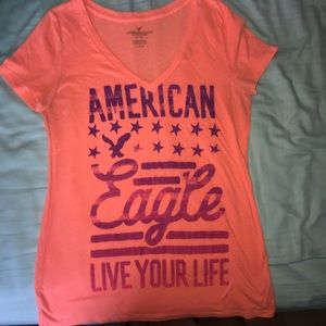 American Eagle bright orange t-shirt